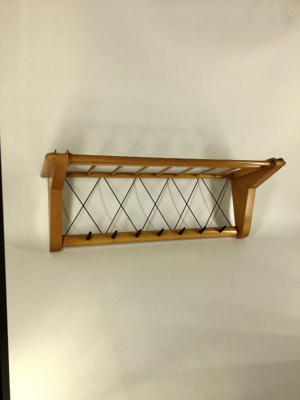 Vintage Electrimeufa no. 514 - Wassenaar Holland - 50's coat rack - retro wall hanger - plywood 1950s