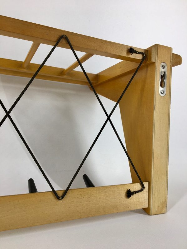 Vintage Electrimeufa no. 514 - Wassenaar Holland - 50's coat rack - retro wall hanger - plywood 1950s