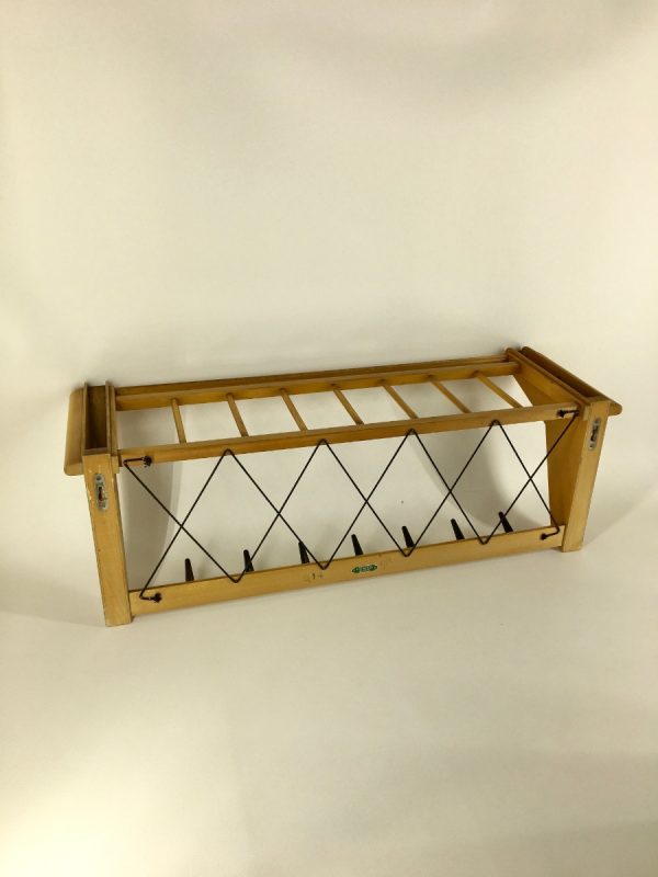 Vintage Electrimeufa no. 514 - Wassenaar Holland - 50's coat rack - retro wall hanger - plywood 1950s