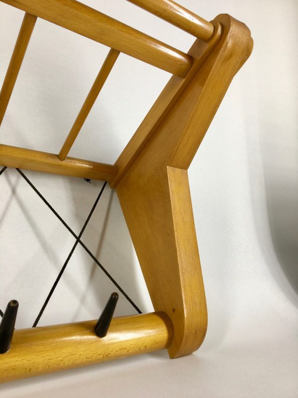 Vintage Electrimeufa no. 514 - Wassenaar Holland - 50's coat rack - retro wall hanger - plywood 1950s