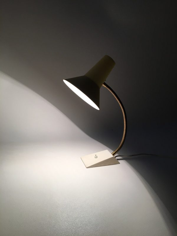 Vintage SIS Germany - witch's hat desk light - 50's design - retro table lamp - rare flexible gooseneck