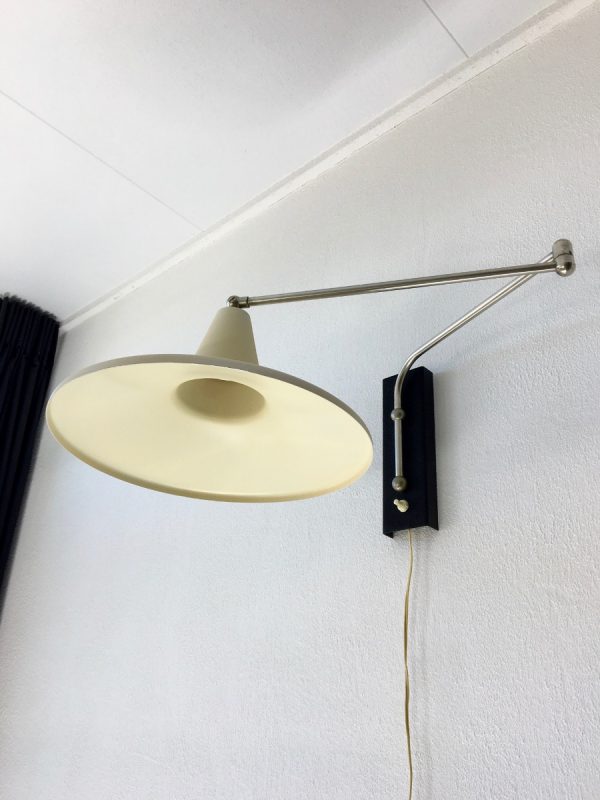 Vintage wall light - Modern Mid Century lamp - Dutch Design - witch's hat- swivel arm