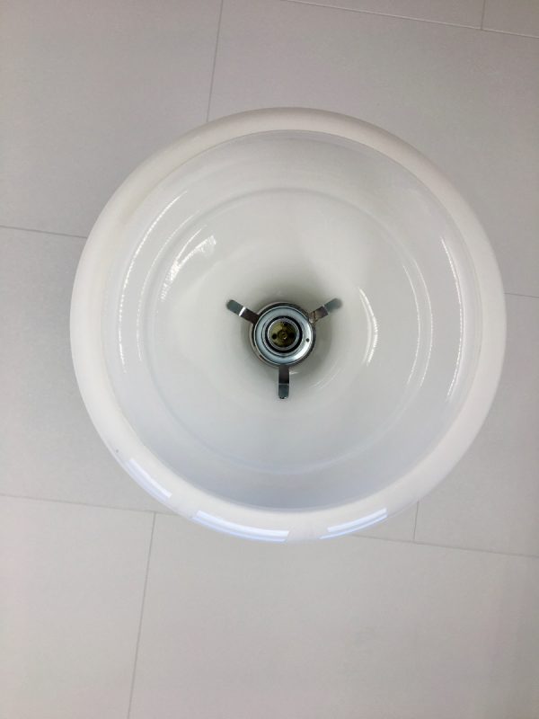 White Opaline glass chrome pendent light - Image 11