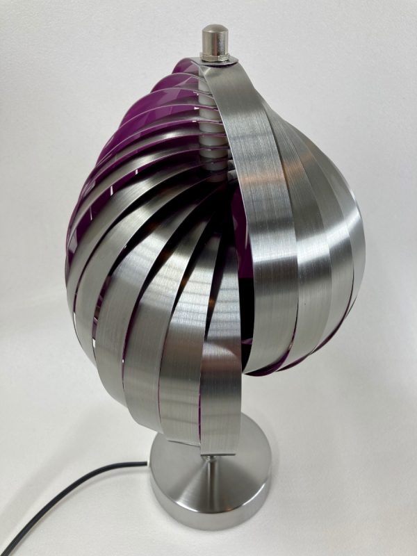 Vintage metal table light - rare Henri Mathieu lamp - Image 9