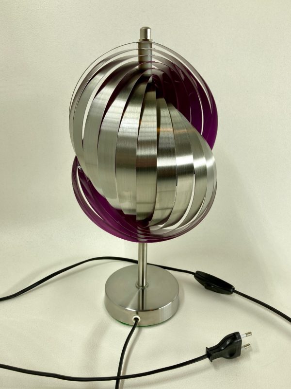 Vintage metal table light - rare Henri Mathieu lamp - Image 8