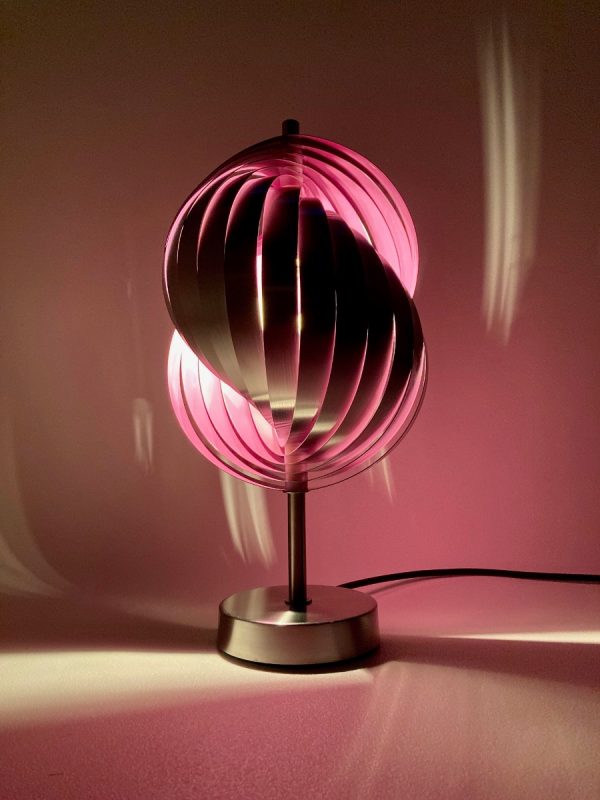 Vintage metal table light - rare Henri Mathieu lamp