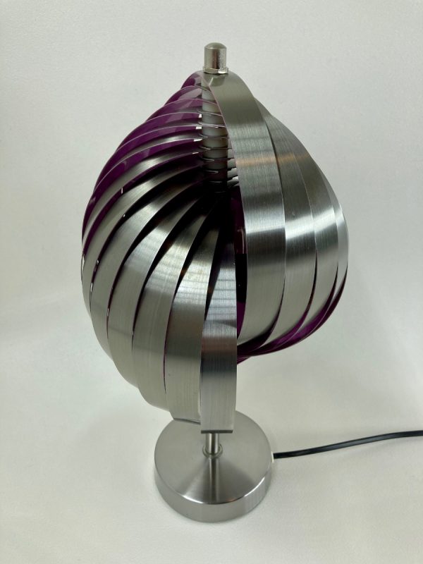 Vintage metal table light - rare Henri Mathieu lamp - Image 7