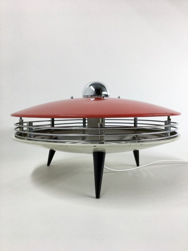 50's converted heater UFO lamp - Itho tripod table light