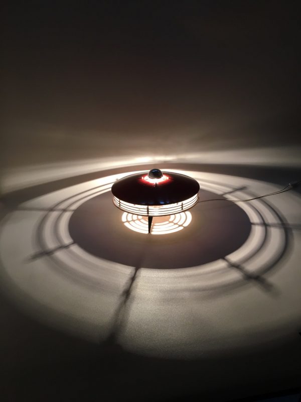 50's converted heater UFO lamp - Itho tripod table light
