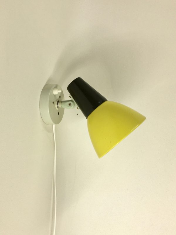 50's wall light - rare yellow Philips lamp - Louis Kalff