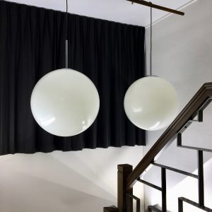 Set Bumet light Holland - Round pendent lights - 2 x white sphere lamp