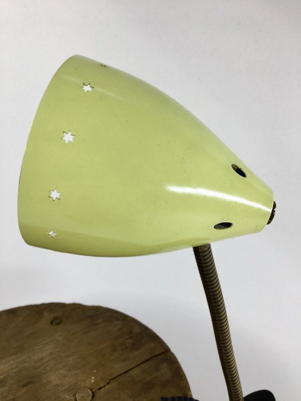 Yellow Hala Zeist 50's Asterisks pinch clamp lamp - Dutch clip light