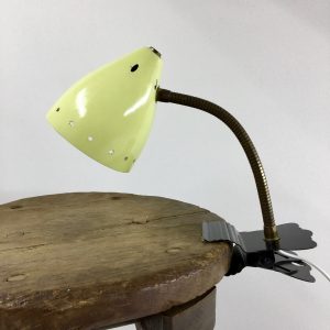 Yellow Hala Zeist 50's Asterisks pinch clamp lamp - Dutch clip light