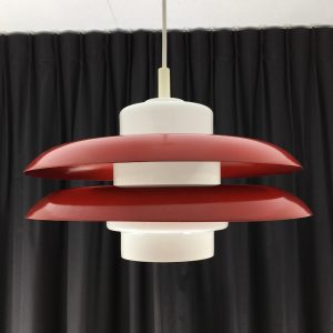 Rare 60's metal glass pendent light - E+S Moderne Leuchten - Mid Century lamp