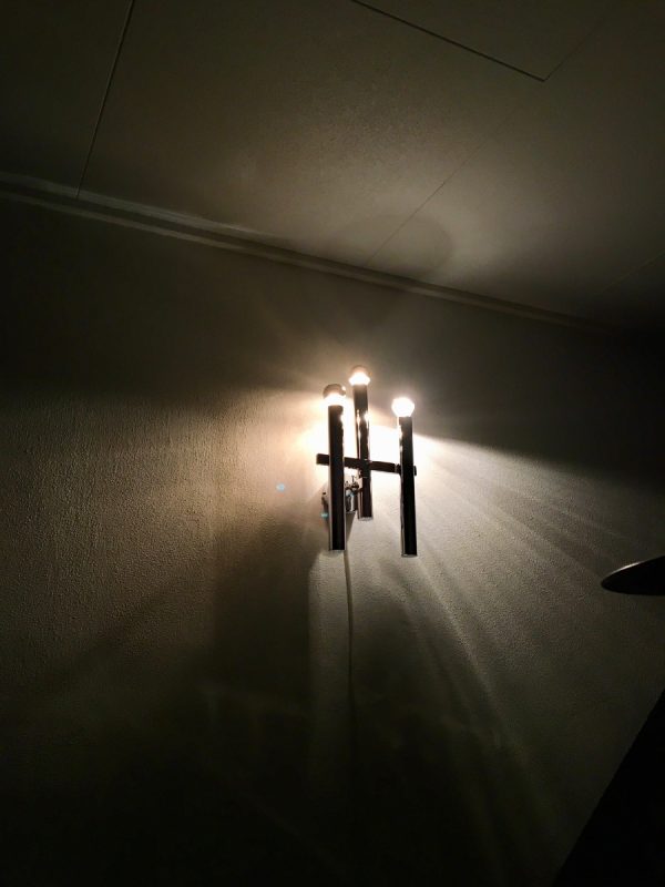 vintage modern design light - Sciolari wall lamp - chrome metal Boulanger sconce