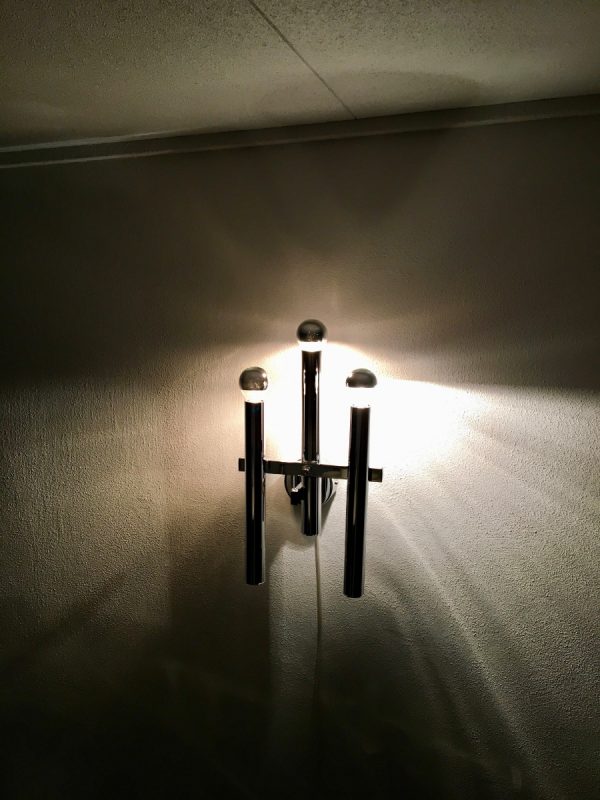 vintage modern design light - Sciolari wall lamp - chrome metal Boulanger sconce