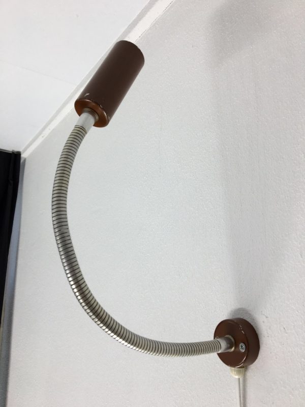 60's minimalistic gooseneck wall light - Dutch vintage Aluminium Hala Zeist lamp