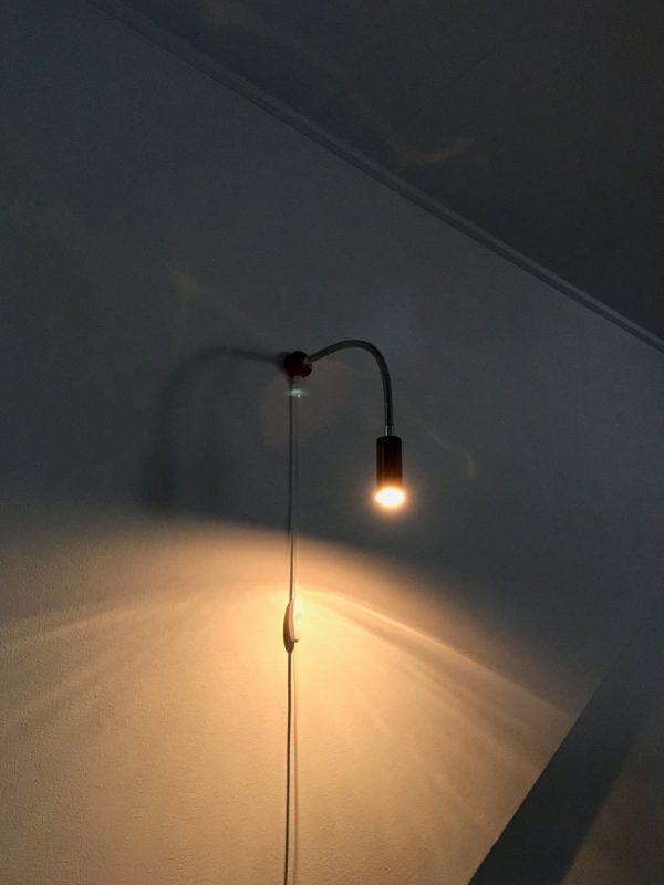 60's minimalistic gooseneck wall light - Dutch vintage Aluminium Hala Zeist lamp
