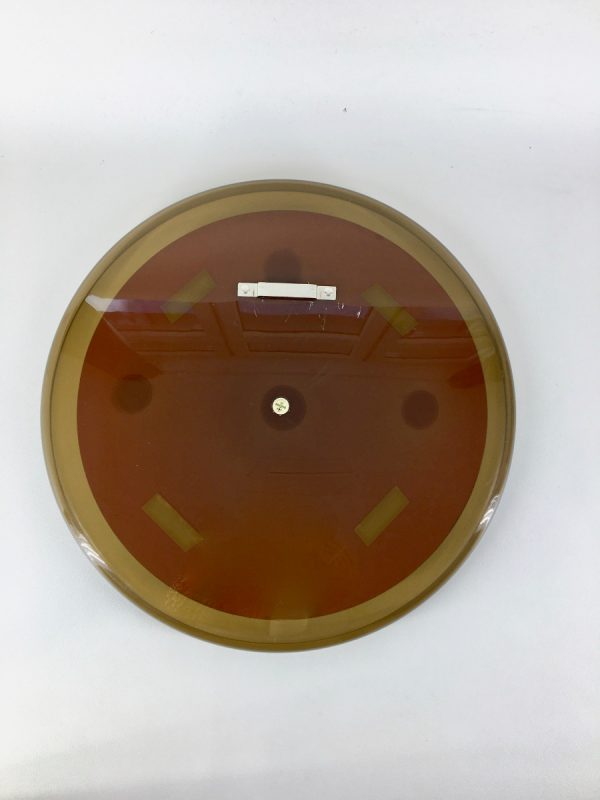 Guzzini Vintage Plexiglass Round Mirror - Space Age Brown 70's Retro Mirror - Made in Italy