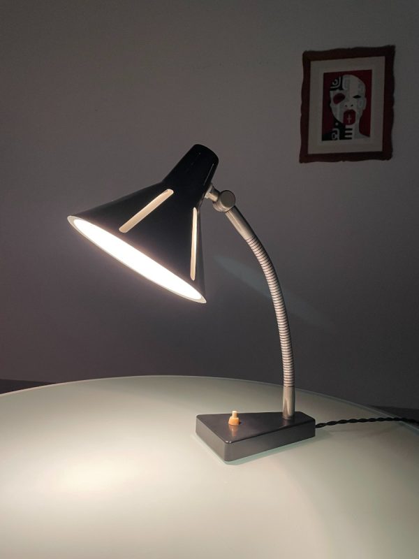 Hala Zeist no. 20 Solar series lamp - Zonneserie 50's - Dutch design - echt vintage Aluminium desk light echtvintage