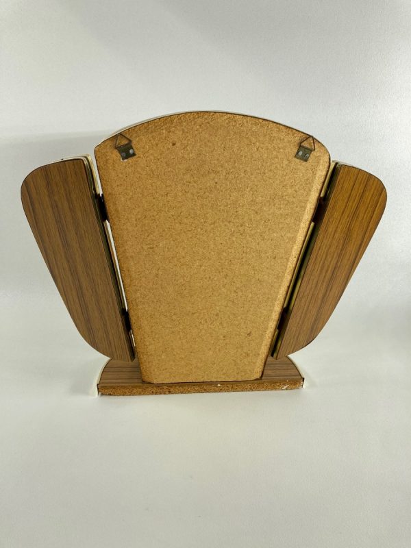 Vintage Midcentury Mirror, Triptych Formica Dressing Table, 60's 70's