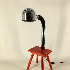 Vintage Targetti pinch lamp - Italian clip light - chrome space age gooseneck clamp lamp