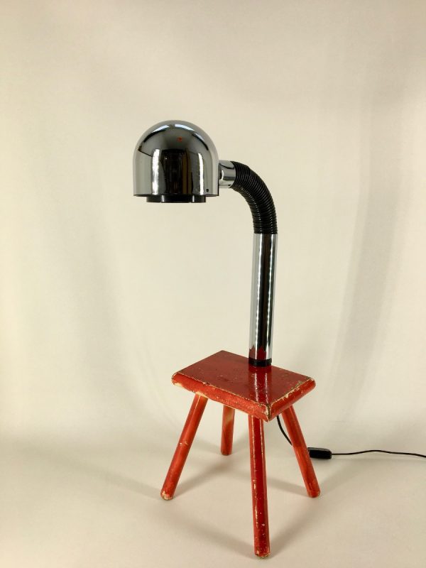 Vintage Targetti pinch lamp - Italian clip light - chrome space age gooseneck clamp lamp