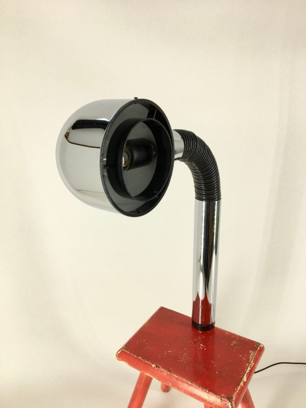 Vintage Targetti pinch lamp - Italian clip light - chrome space age gooseneck clamp lamp