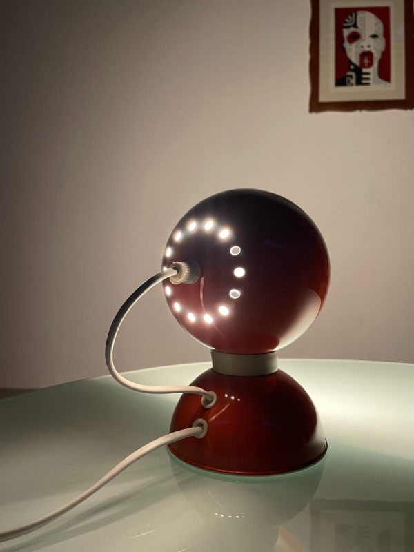 Vintage eyeball lamp - Space age table light - Reggiani Depositato 70's orange panton age - pop art echtvintage echt real