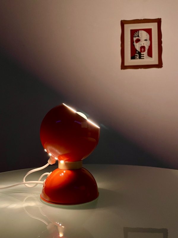 Vintage eyeball lamp - Space age table light - Reggiani Depositato 70's orange panton age - pop art echtvintage echt real