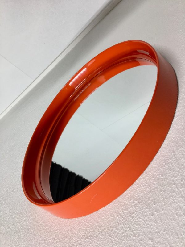 Vintage orange plastic mirror - Space age 70's retro