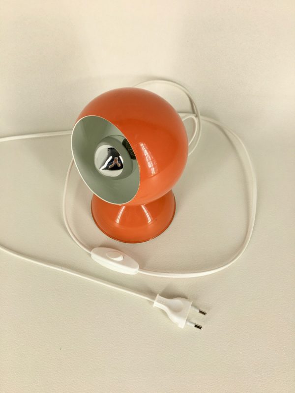 Eyeball lamp - Space age table light - Reggiani Depositato 70's orange panton age - pop art