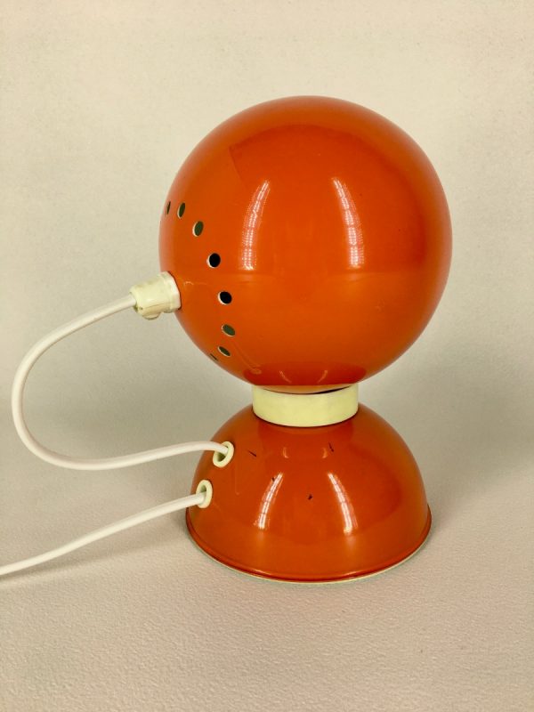 Eyeball lamp - Space age table light - Reggiani Depositato 70's orange panton age - pop art