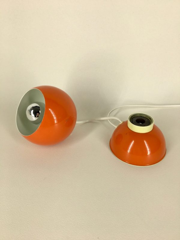 Eyeball lamp - Space age table light - Reggiani Depositato 70's orange panton age - pop art