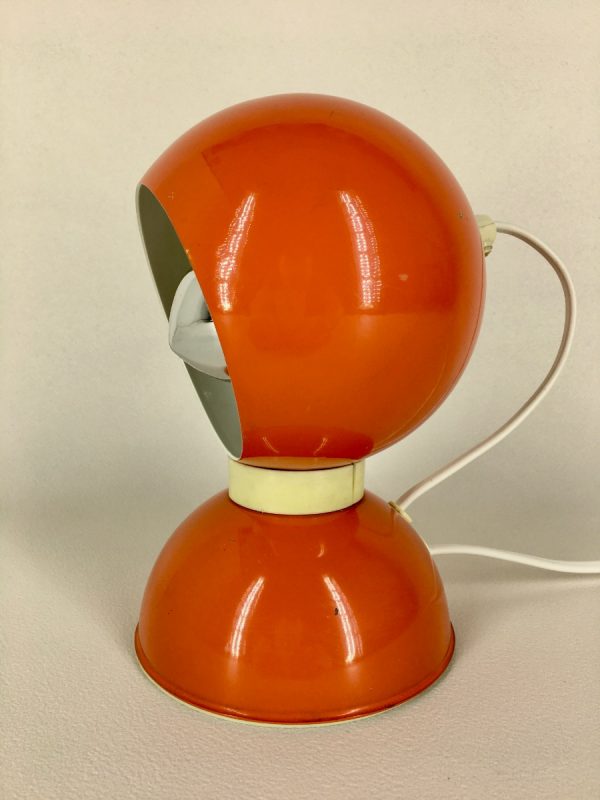 Eyeball lamp - Space age table light - Reggiani Depositato 70's orange panton age - pop art