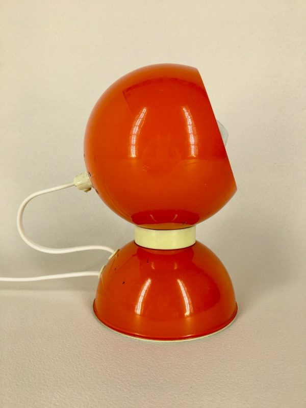 Eyeball lamp - Space age table light - Reggiani Depositato 70's orange panton age - pop art