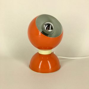 Eyeball lamp - Space age table light - Reggiani Depositato 70's orange panton age - pop art