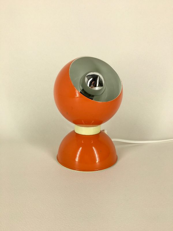 Eyeball lamp - Space age table light - Reggiani Depositato 70's orange panton age - pop art
