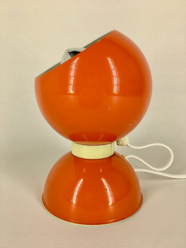 Eyeball lamp - Space age table light - Reggiani Depositato 70's orange panton age - pop art