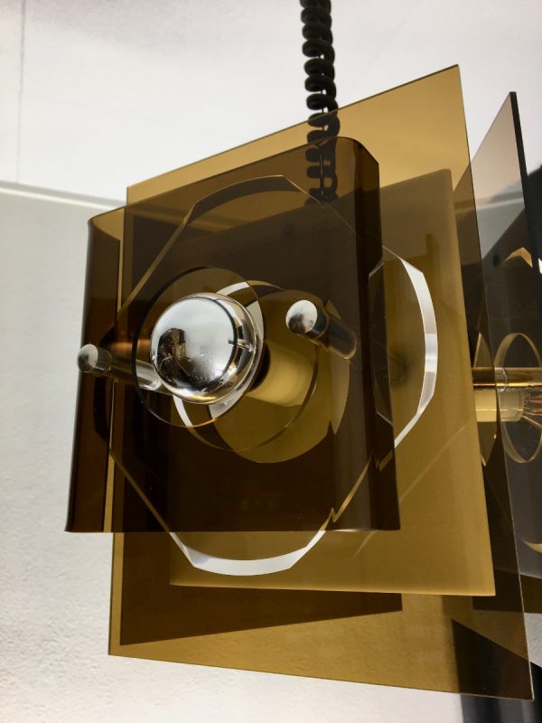 Herda Space age lamp - Plexiglass 70's Dutch pendent light - adjustable in height