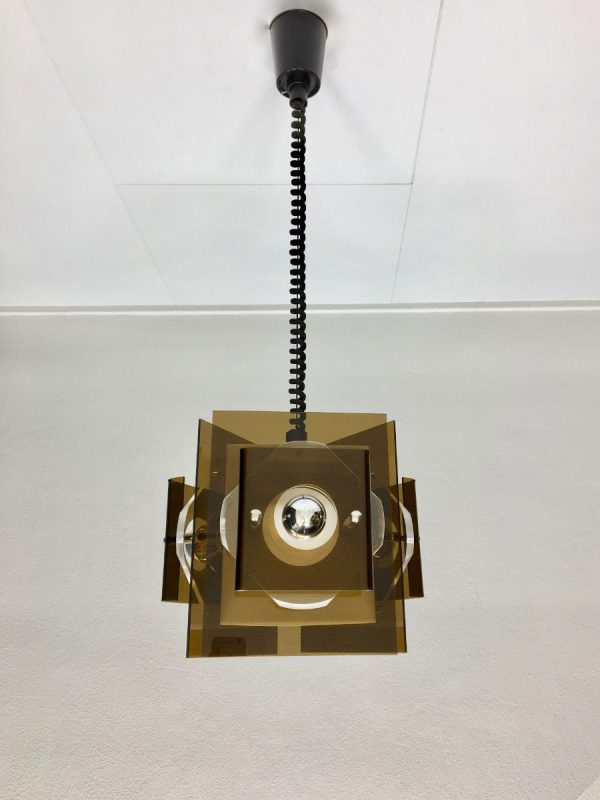 Herda Space age lamp - Plexiglass 70's Dutch pendent light - adjustable in height