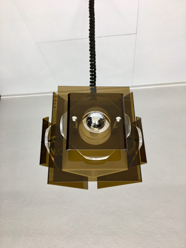 Herda Space age lamp - Plexiglass 70's Dutch pendent light - adjustable in height