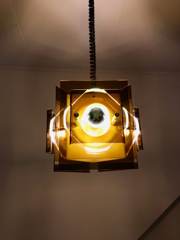 Herda Space age lamp - Plexiglass 70's Dutch pendent light - adjustable in height