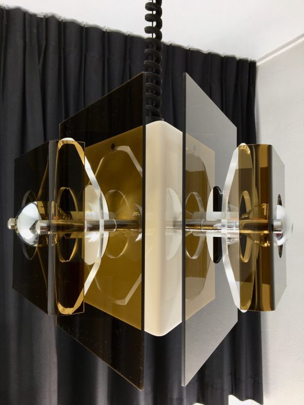 Herda Space age lamp - Plexiglass 70's Dutch pendent light - adjustable in height