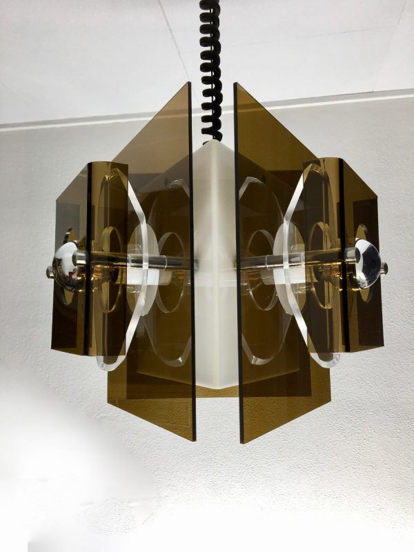 Herda Space age lamp - Plexiglass 70's Dutch pendent light - adjustable in height