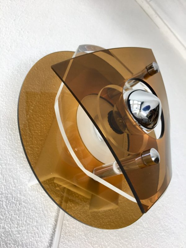 Herda space age plexiglass 70's wall light perspex lamp