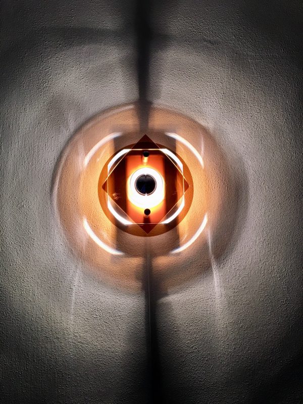 Herda space age plexiglass 70's wall light perspex lamp