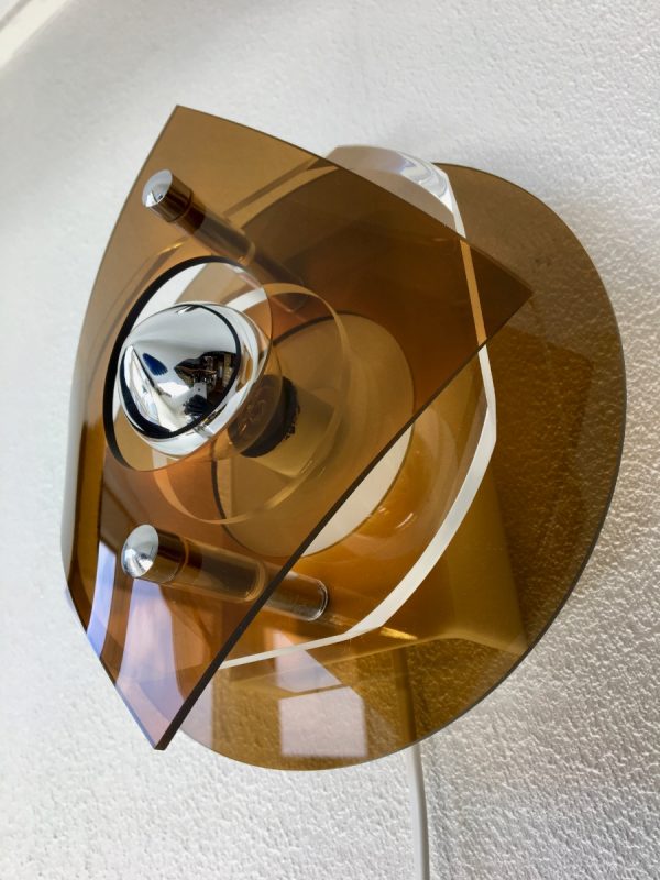 Herda space age plexiglass 70's wall light perspex lamp
