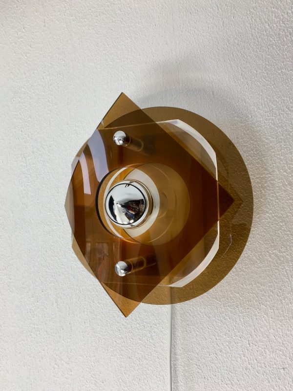 Herda space age plexiglass 70's wall light perspex lamp