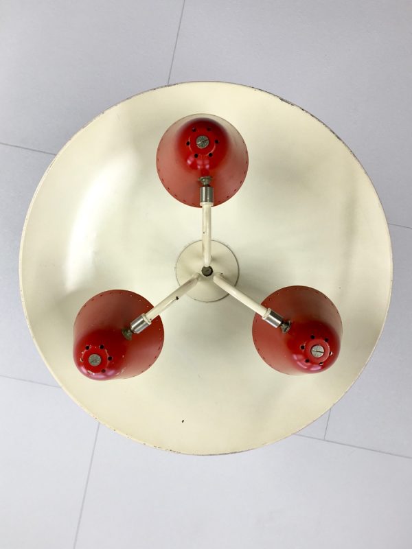 Iconic Busquet ceiling lamp - HALA Zeist 3 light - Dutch design - vintage 50's xl pendant lamp